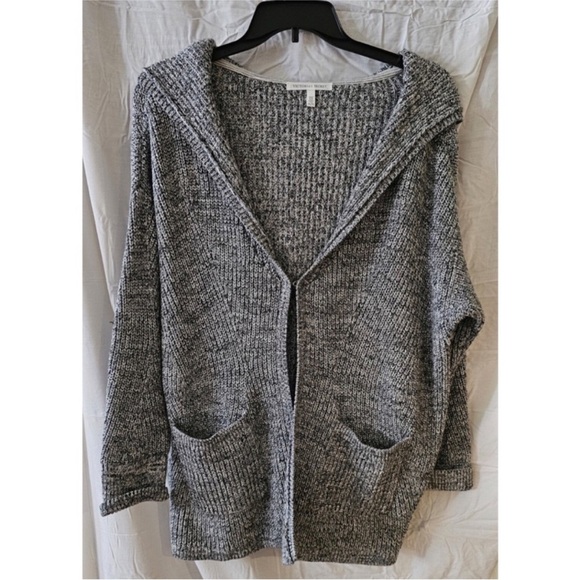 Size L Victoria's Secret Hooded Cable Knit Sweater Cardigan Gray - Picture 1 of 4